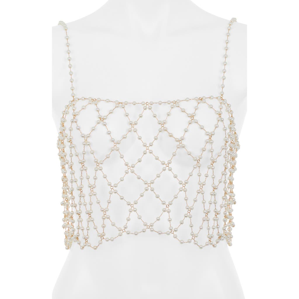 Bluebella Imitation Pearl Cropped Camisole in Pearl Collection  product