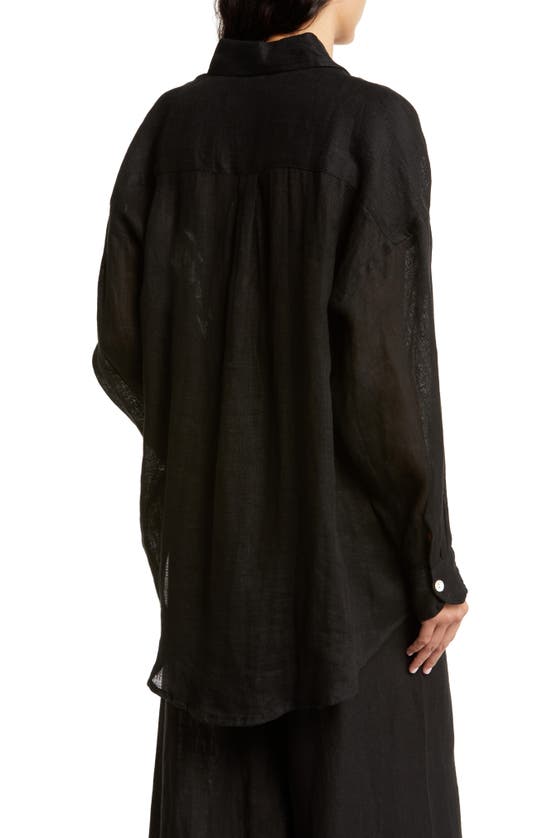 Shop Vitamin A ® Playa Linen Oversized Shirt In Ecolinen Gauze Black