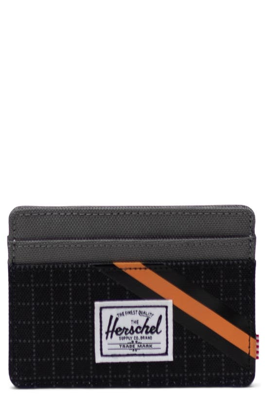 Herschel Supply Co. Charlie Rfid Card Case In Black / Gargoyle / Orange