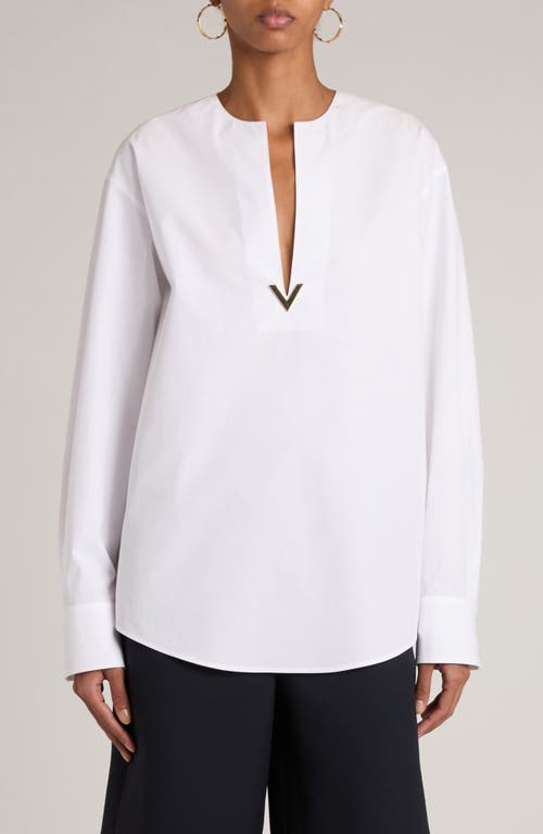 Valentino Garavani V-Detail Popover Top Bianco Ottico at Nordstrom, Us