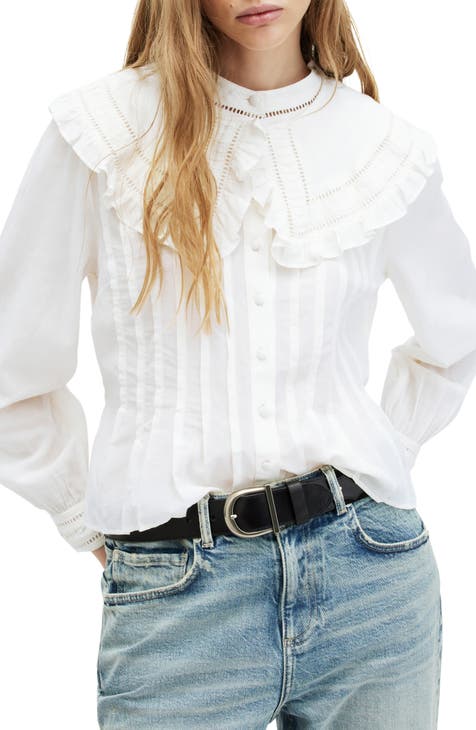 Olea Pintuck Button-Up Shirt