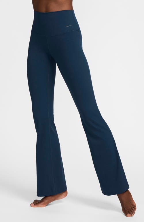 Shop Nike Dri-fit Flare Leggings In Armory Navy/black