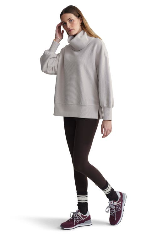 Shop Varley Milton Cowl Neck Sweatshirt In Chateau Grey