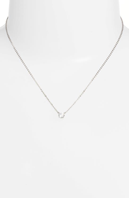 Nordstrom Cubic Zirconia Pendant Necklace In Clear- Silver