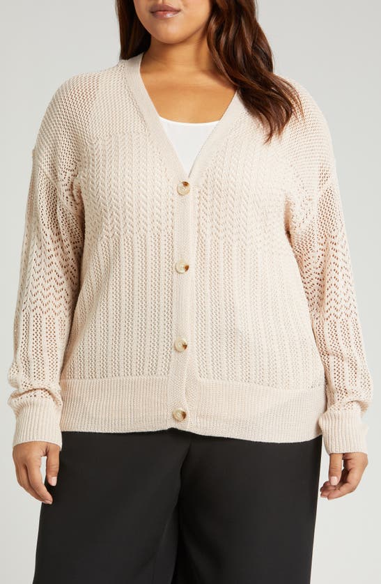 Shop By Design Samoa Pointelle Cardigan In Brazilian Sand