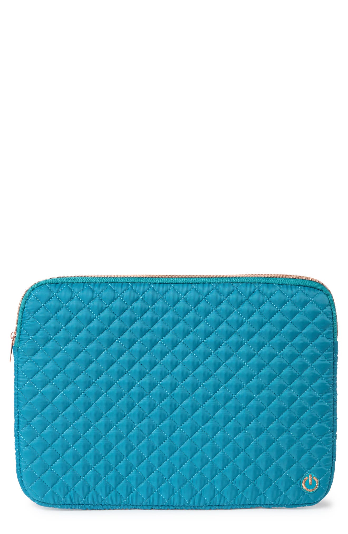 Mytagalongs Coco Quilt Laptop Sleeve In Turquoise/aqua1
