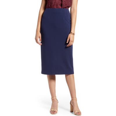 Petite Halogen Knit Pencil Skirt, Blue