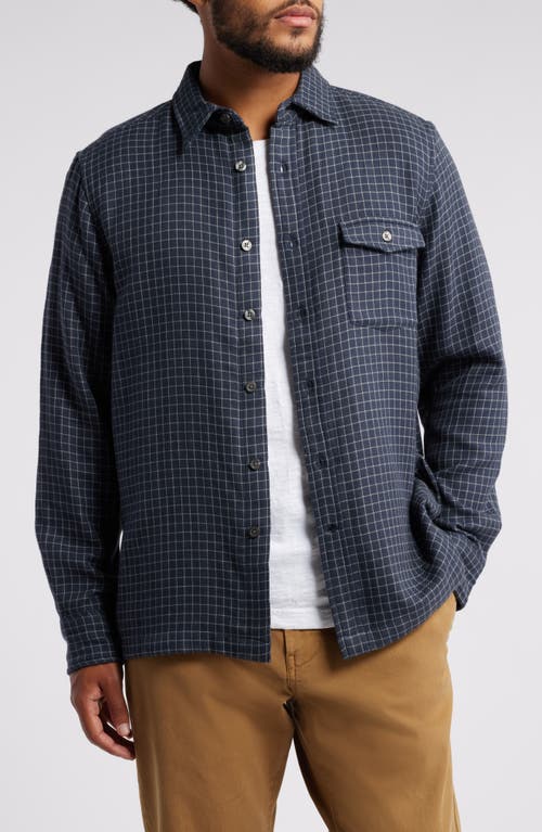 Shop Treasure & Bond Check Duofold Button-up Shirt In Navy- Grey Thom Plaid