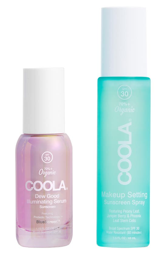 Coola Dew Good Illuminating Serum & Makeup Setting Sunscreen Spray Set (limited Edition) Usd $84 Value