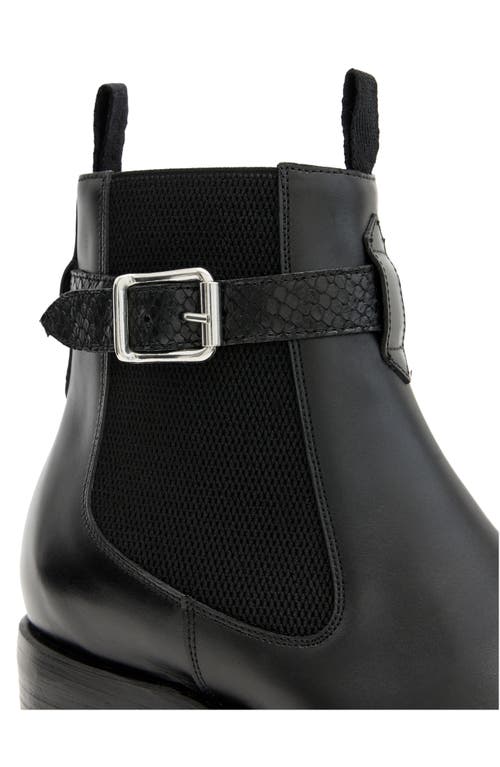 John Varvatos Men's Walker Python Embossed Buckle Chelsea Boots In Black