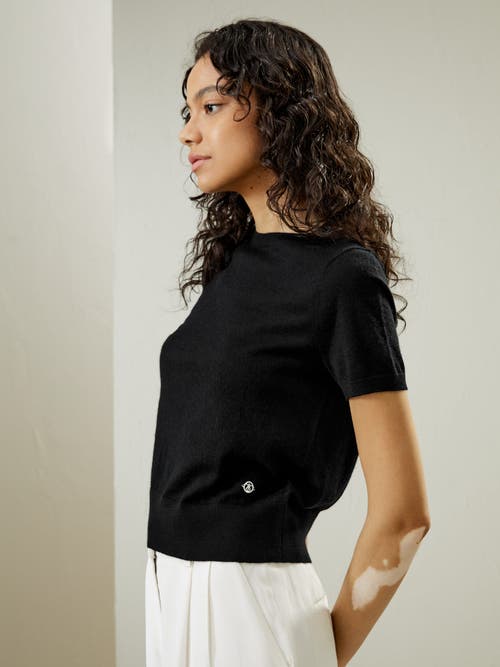 Lilysilk Cashmere Round Neck Sweater In Black