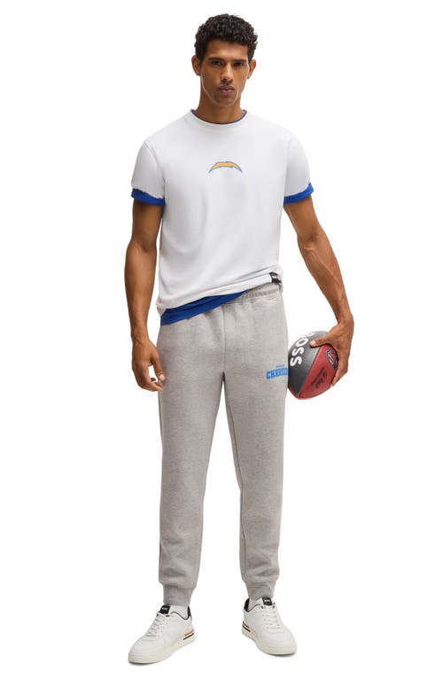 Shop Hugo Boss Boss X Nfl Stretch Cotton Graphic T-shirt In La Chargers - White