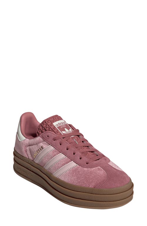 Shop Adidas Originals Adidas Gazelle Bold Platform Sneaker In Crimson/pink/off White