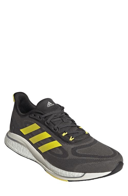 Shop Adidas Originals Adidas Supernova Running Shoe In Grey Six/yellow/dash Grey