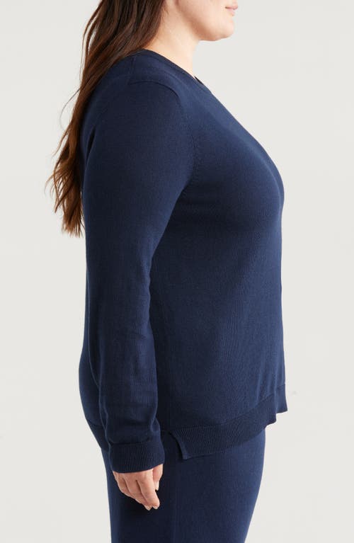 Shop Caslonr Caslon(r) Crewneck Cotton & Cashmere Sweater In Navy Night