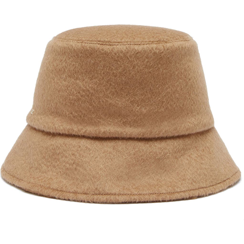Max Mara Reversible Teddy Fabric And Camel Colour Hat In Camel