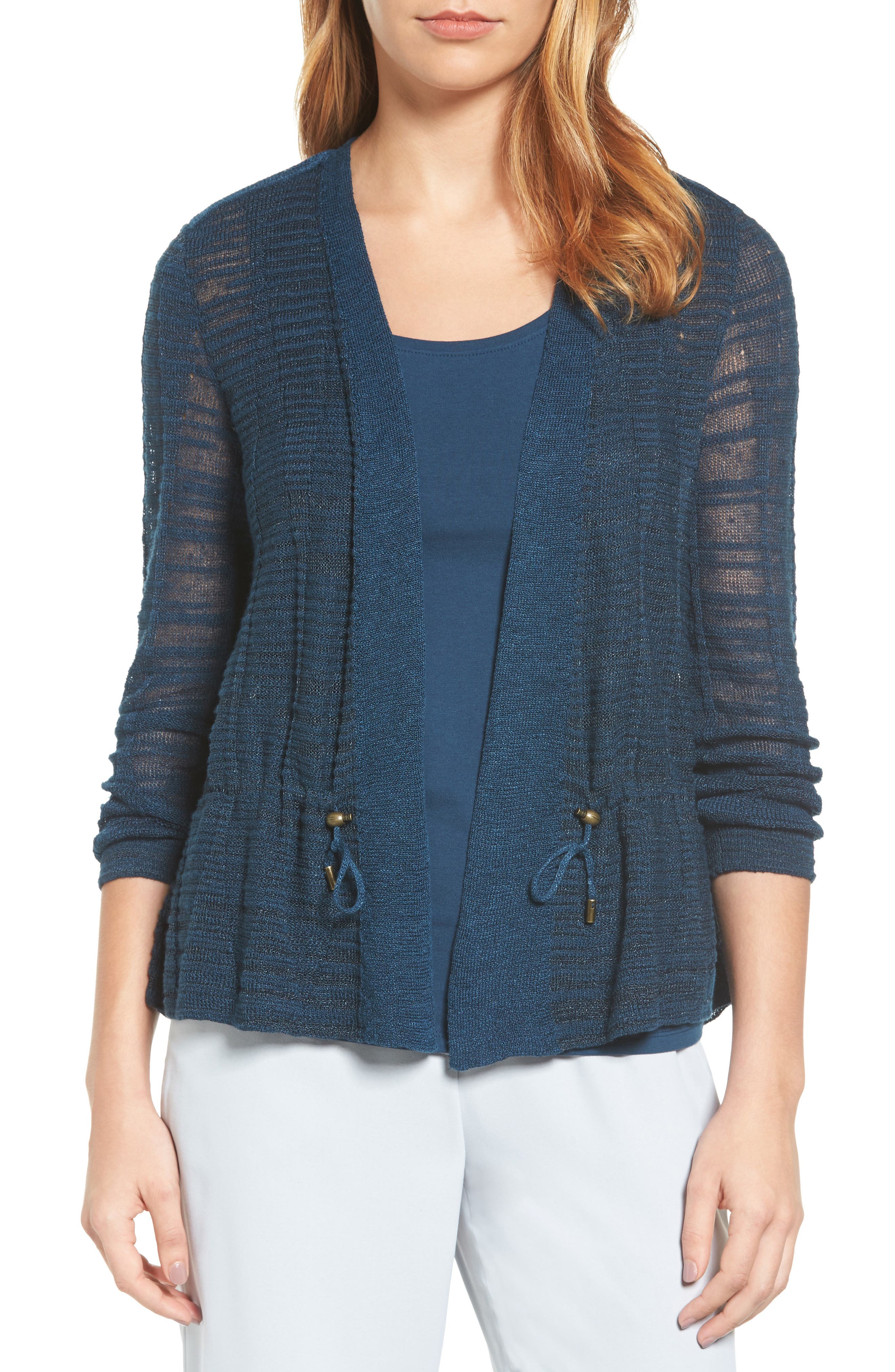 cinched waist cardigan