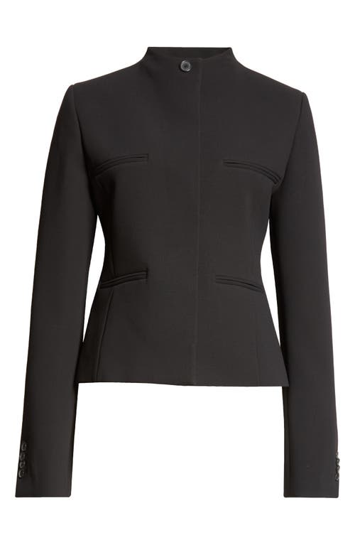 Shop Courrèges Funnel Neck Heritage Crepe Tailored Jacket In Black