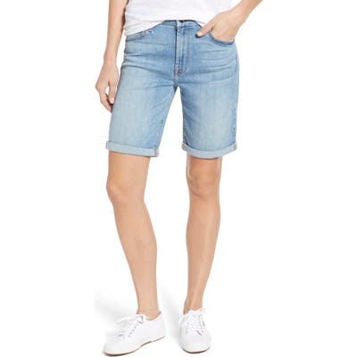 Jen7 By 7 For All Mankind Roll Cuff Bermuda Shorts, Blue