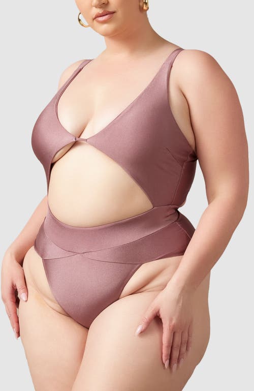 Mbm Swim Aspire One-piece Swimsuit In Mauve