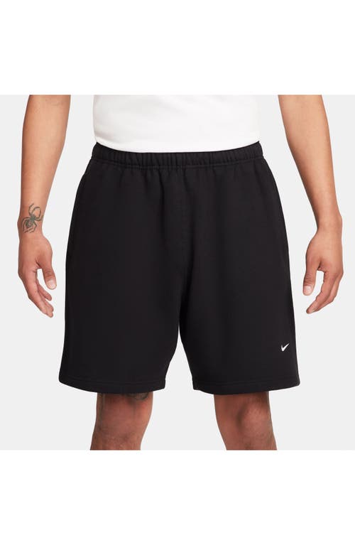 Shop Nike Solo Swoosh Fleece Sweat Shorts In Black/white