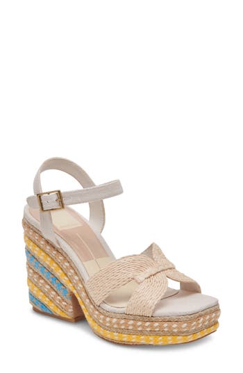 DOLCE VITA DOLCE VITA CALE WOVEN RAFFIA PLATFORM SANDAL