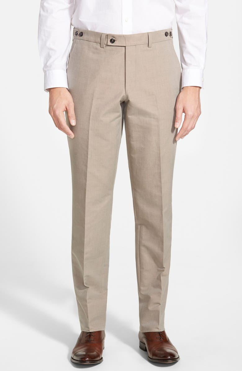 Ted Baker London 'Cook' Slim Fit Flat Front Solid Cotton Trousers ...