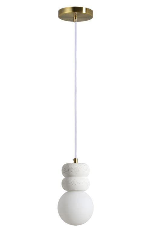 Renwil Candra Ceiling Light Fixture In Off White/speckles/ant Brass