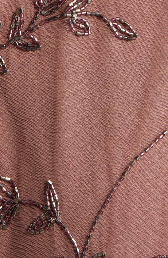 Pisarro Nights Beaded Mesh Gown With Jacket In New Mauve