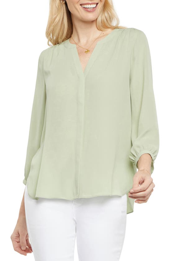 Nydj High/low Crepe Blouse In Bamboo