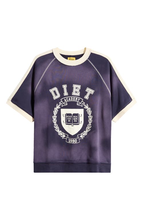 Shop Diet Starts Monday Academy Raglan Sleeve Graphic Sweatshirt In Vintage Navy