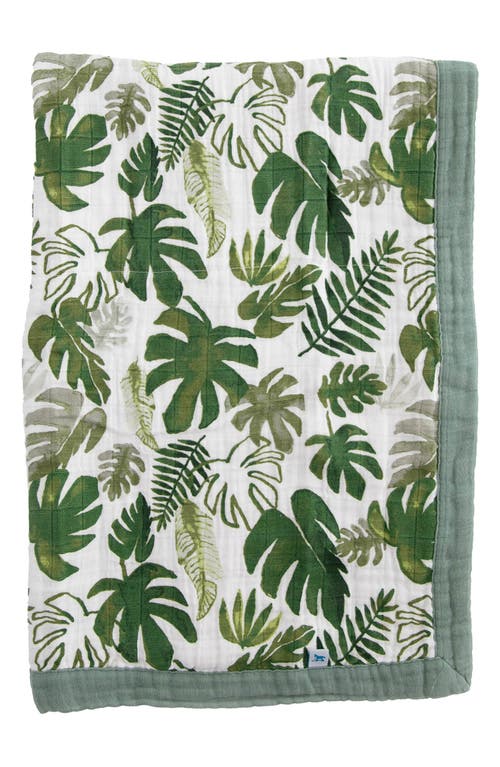 little unicorn Cotton Muslin Baby Quilt in Tropical Leaf at Nordstrom