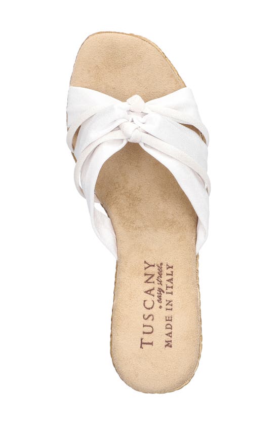 Shop Easy Street Ghita Wedge Slide Sandal In White Crepe