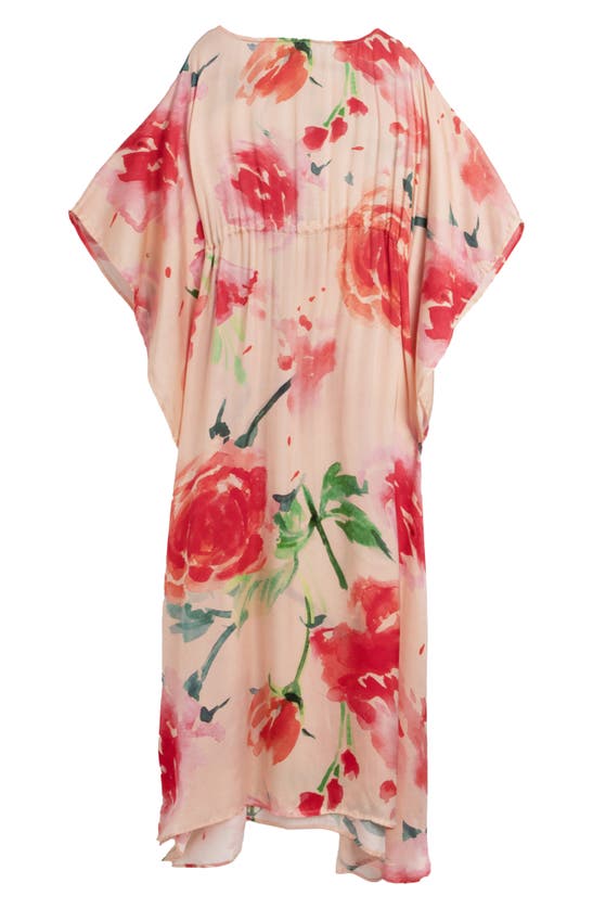 Shop Saachi Graceful Blossom Floral Print Cover-up Kaftan In Multi