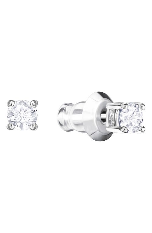 Swarovski Attract Crystal Stud Earrings In Silver/clear Crystal