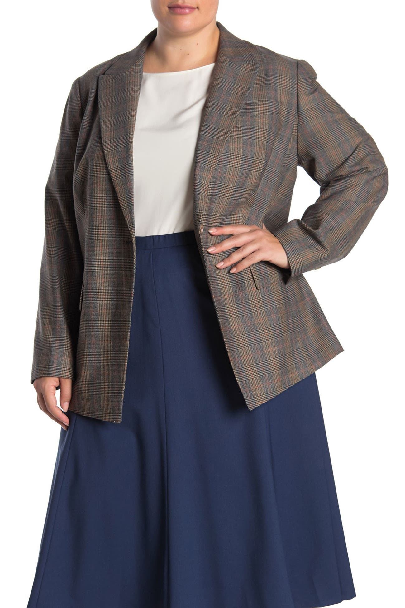 Lafayette 148 New York Heather Plaid Wool Blend Blazer Nordstrom Rack