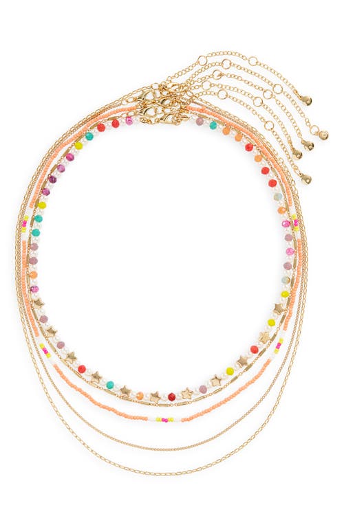 BP. Assorted 5-Pack Layering Necklaces in Gold- Multi