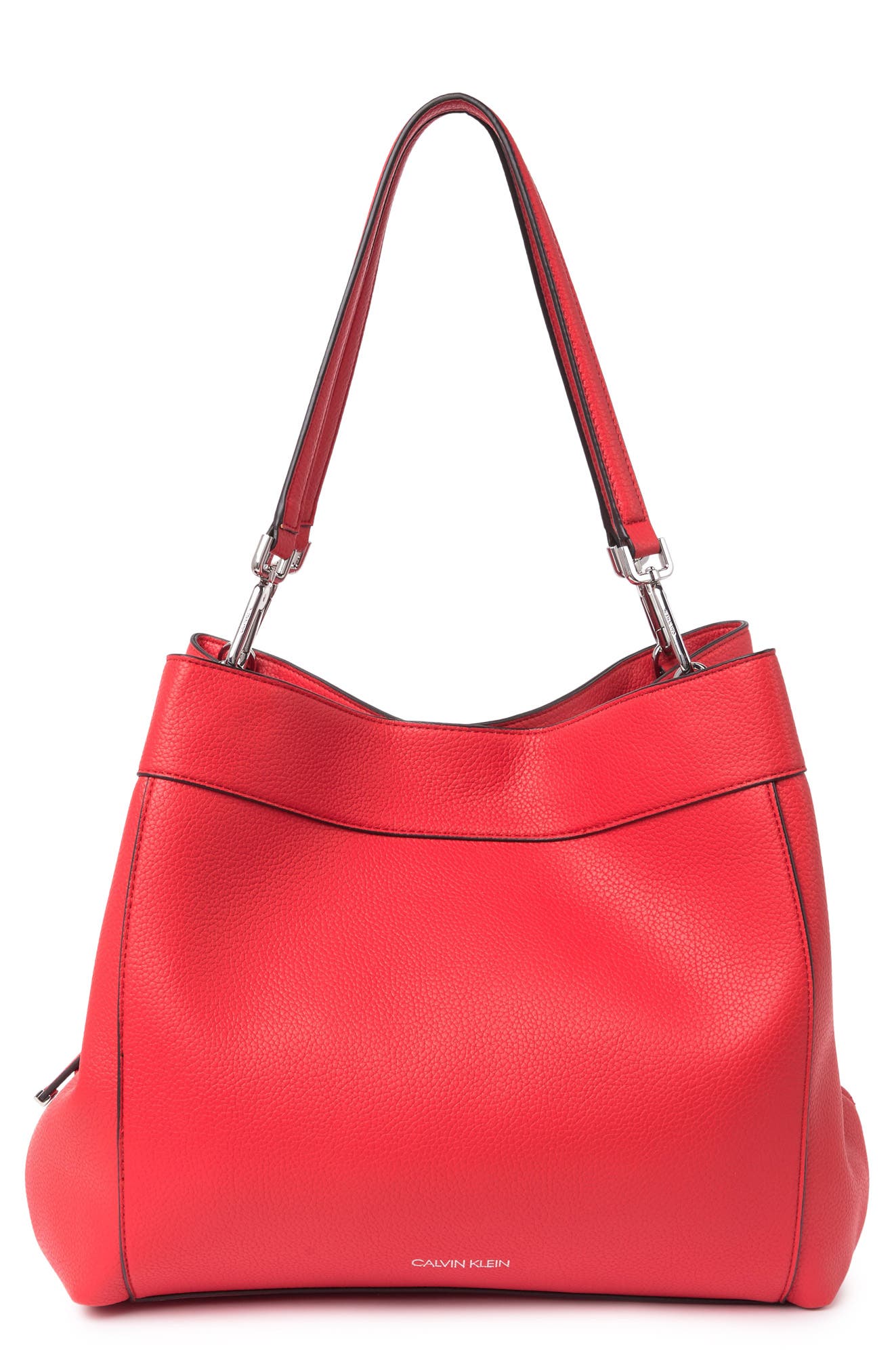 Calvin Klein Audrey Rocky Road Satchel Bag In Crimson