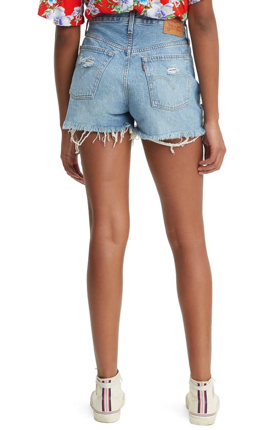 Levi's® 501® High Waist Ripped Cutoff Denim Shorts In Fault Line