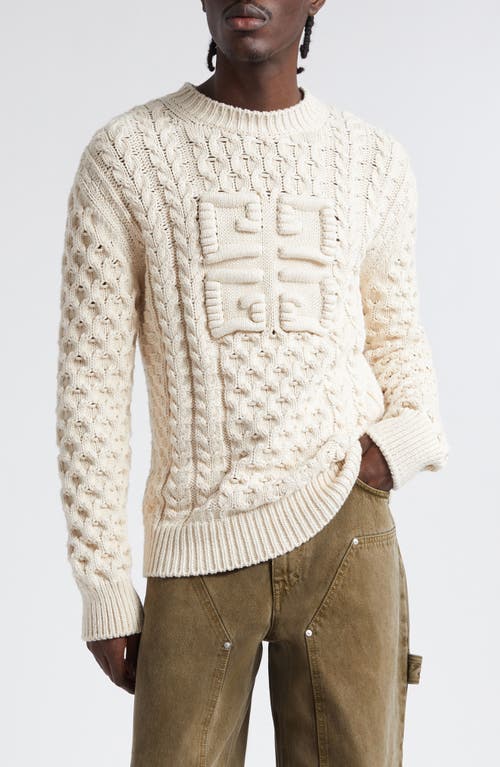 Givenchy 4G Cable Stitch Sweater Cream at Nordstrom,