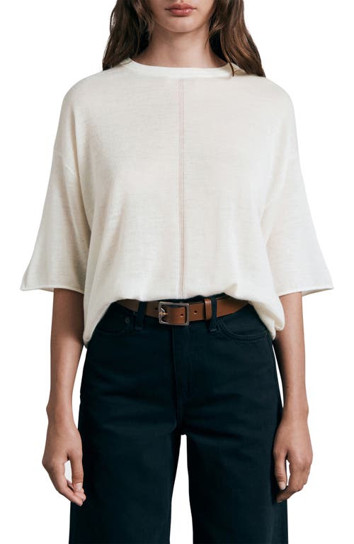 rag & bone Mandee Oversize Cashmere T-Shirt in Ivory