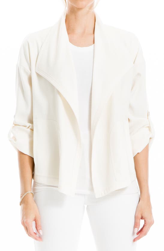 MAX STUDIO TWILL DRAPE FRONT SHORT JACKET