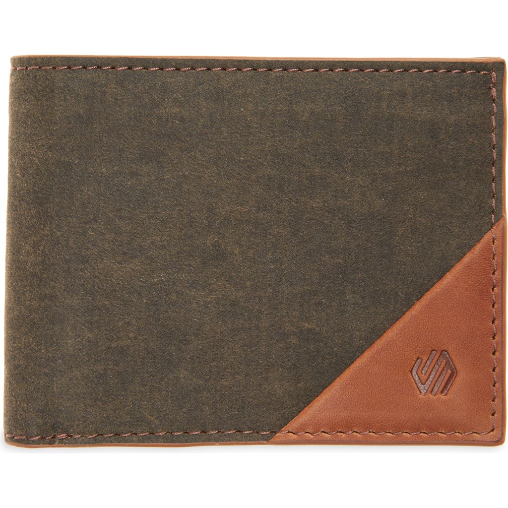 Johnston & Murphy Antique Cotton & Leather Bifold Wallet In Multi