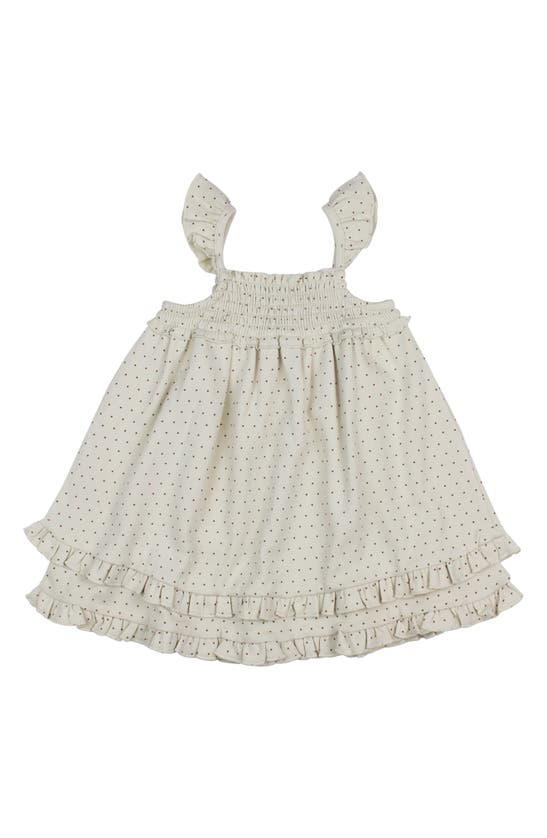 L'ovedbaby Babies' Smocked Organic Cotton Dress In Stone Dot