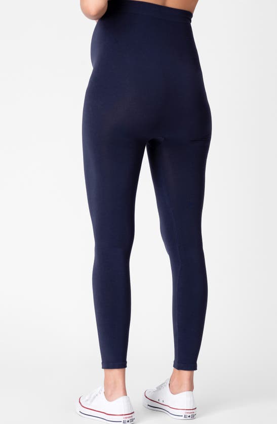 Shop Seraphine Over The Bump Maternity Leggings In Navy