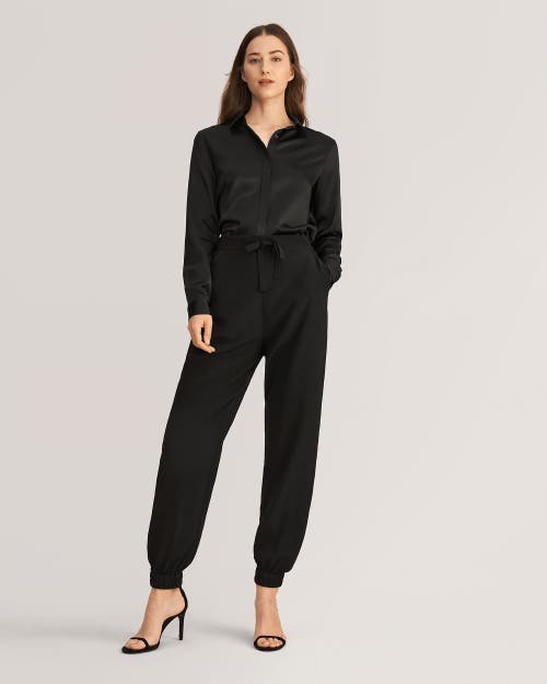 Shop Lilysilk Basic Concealed Placket Silk Shirt In Black