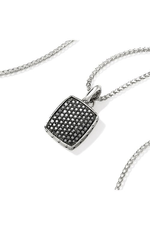 Shop John Hardy Tag Necklace, Sterling Silver, Gemstones In Silver/black Saphire