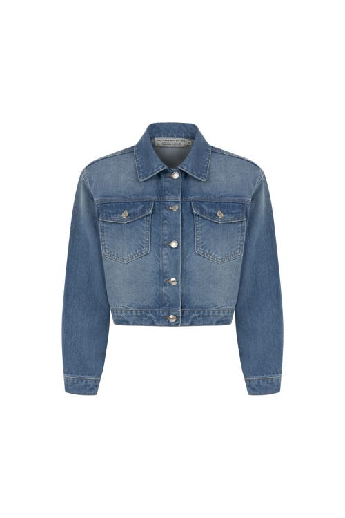 Shop Nocturne Denim Jacket With Stone Embroidery In Indigo Blue