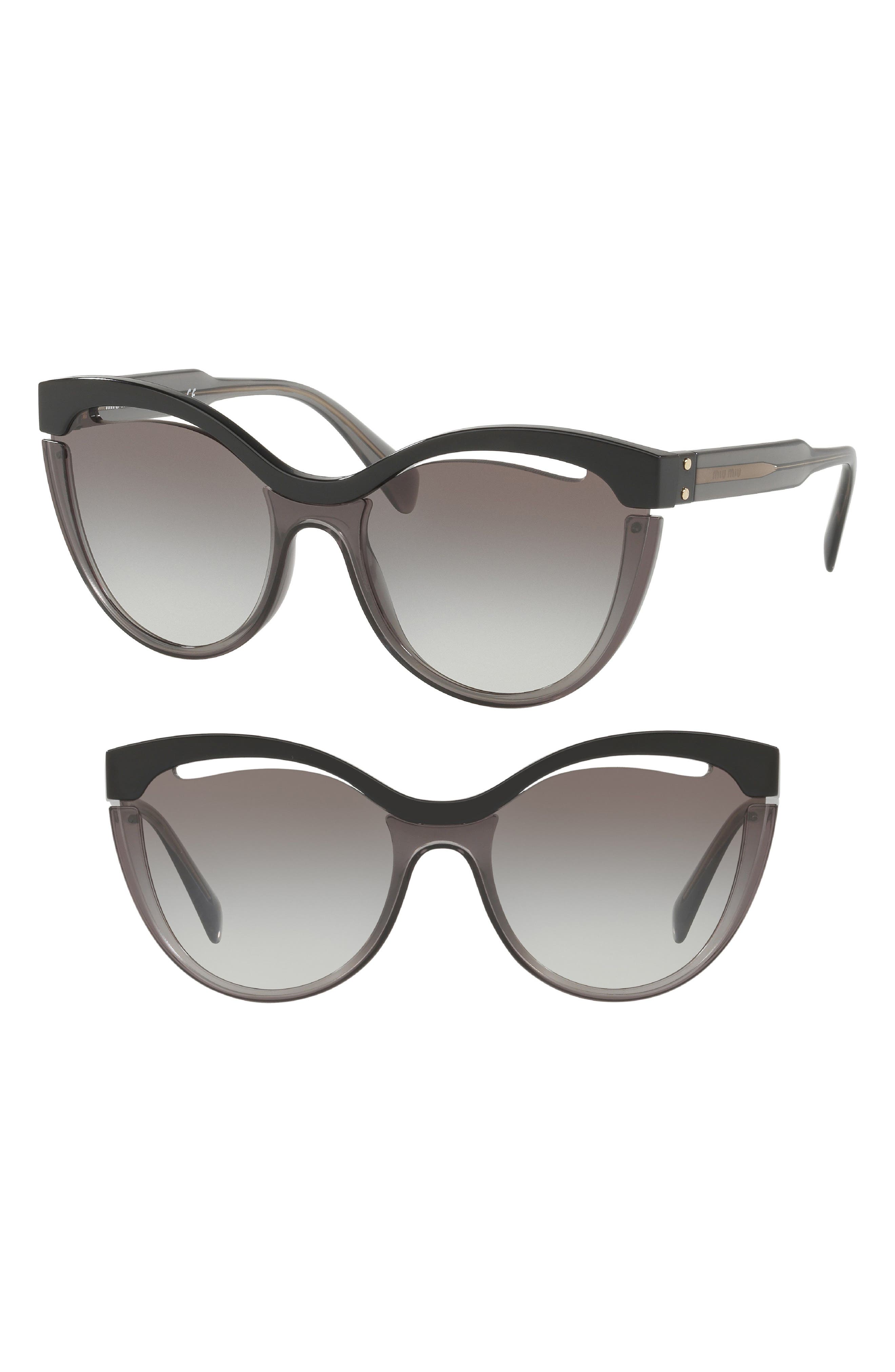 Miu Miu 55mm Cat Eye Sunglasses In Black