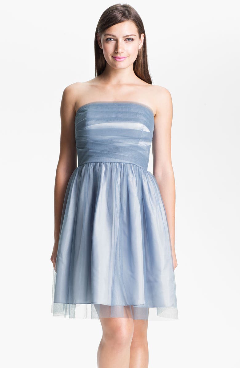 Donna Morgan 'Kaylin' Strapless Tulle Overlay Fit & Flare Dress | Nordstrom